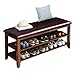 ZH@EN Zapatera Rack Gabinete de Zapatos Superficie Superficie Situación Pasillo Cambio de Zapatillas Taburete Dark Wood Color Almacenamiento Cabinete Organizador Zapatos (Size : 100cm)