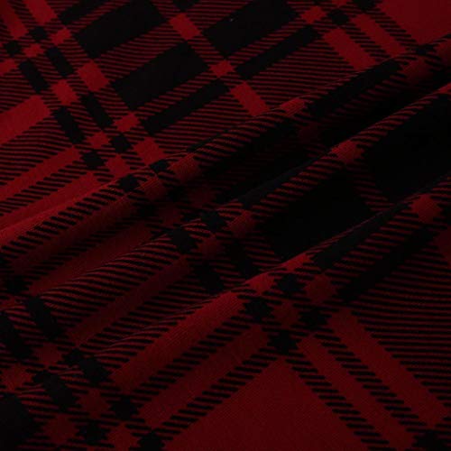 Stoota Men's Regular Fit Cardigan Longline Jacket Coat, Plaid Hooded Long Sleeve Pockets Outwear Blouse Red #TOP6