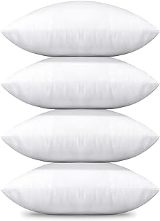 OTOSTAR 20x20 Inch Throw Pillow Inserts Set of 4 Premium Bedding Pillow Inserts Square Indoor Decorative Throw Pillows Form Pillow Stuffer for Couch Bed Sofa Sham Cushion Pillow Filler (White 20x20)