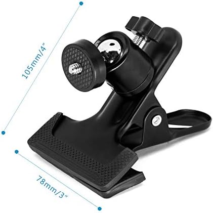 Camera Spring Clamp, Tripod Camera Mount Clip with 360 Degree Swivel Mini Ball Head & 1/4" Screw, Metal Flash Reflector Holder for Studio Backdrop Camera DSLR, Digital DSLR, Video Camera, Photoshoot Studio