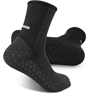 PAWHITS Neopren-Socken für Neoprenanzug 3 mm Thermosocken rutschfest für Herren und Damen zum Tauchen Schnorcheln Schwimmen Surfen Segeln Kajakfahren L Schwarz
