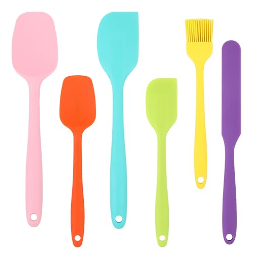 Conjunto de 6 Espátulas de Silicona - Utensilios Cocina Silicona - Espátulas para Cocinar - Pincel Silicona Cocina,Resistentes al Lavavajillas,para Ayudarte a Obtener Resultados Perfectos en Tu Cocina
