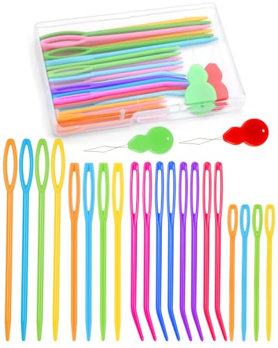 Bupete 25 Pcs Yarn Needles Set Tapestry Needle Crochet Needle for Yarn Darning Needle Plastic Needles for Yarn Weaving Needles Large Eye Blunt Knitting Needles for Sewing Knitting Crochet