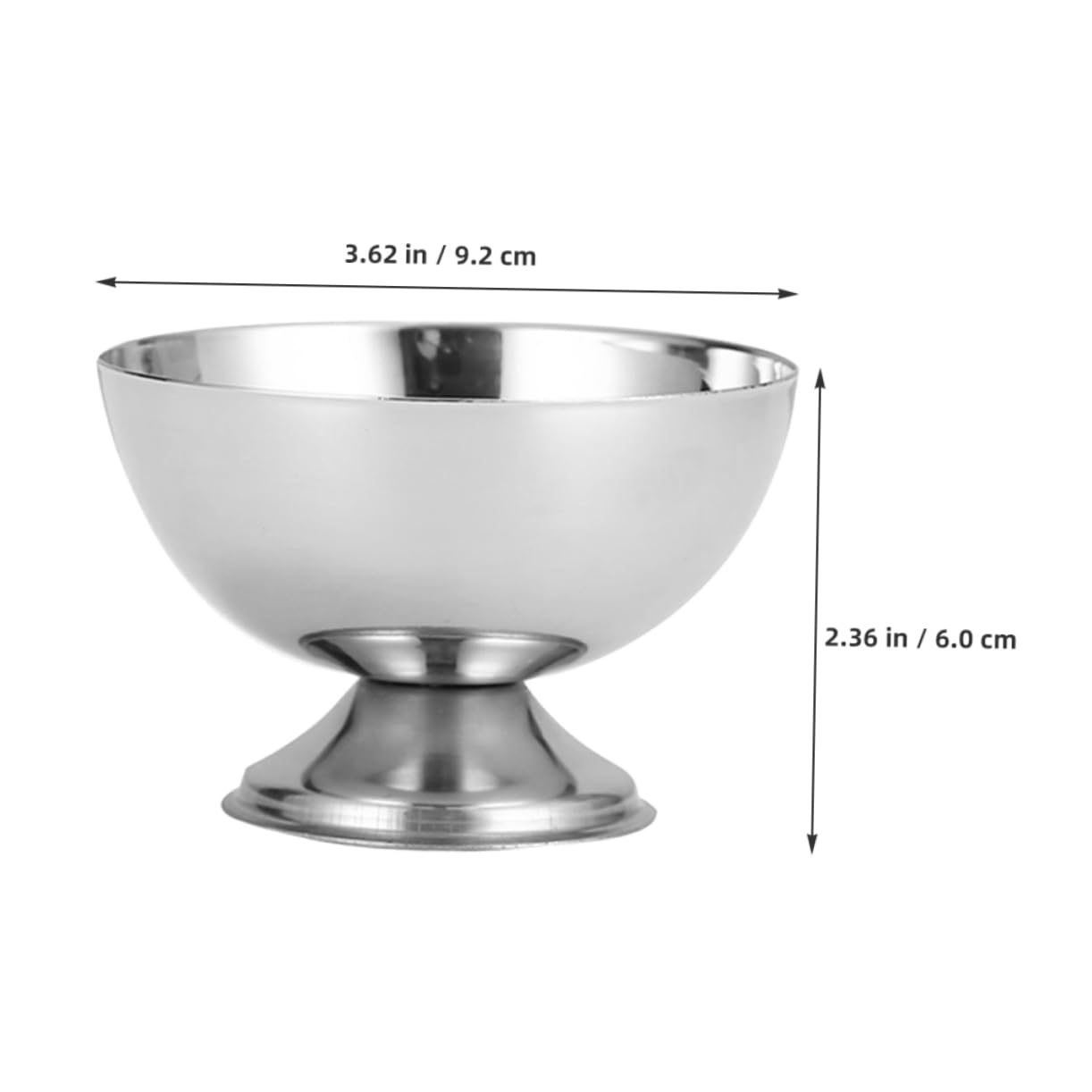 FUNOMOCYA 2-pack Stainless Steel Salad Cups Ice Cream Bowls for Goblet Desserts Fruit Snacks Home Party