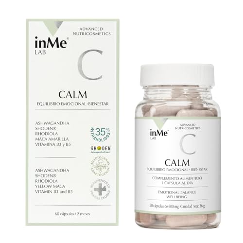 inMe CALM, Suplemento con Ashwagandha Shoden, Rhodiola y Maca Amarilla, 60 Cápsulas