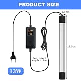 Sterylizator UV 13 W, światło z timerem, lampa do nurkowania UV, lampa do zabijania bakterii, lampa do podwodnej sterylizacji, usuwanie glonów, dezodoryzacja, do akwariów wodnych, stawu ogrodowego