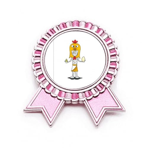 Broche poulet égyptien rose en métal pour accessoiriser vos vestes