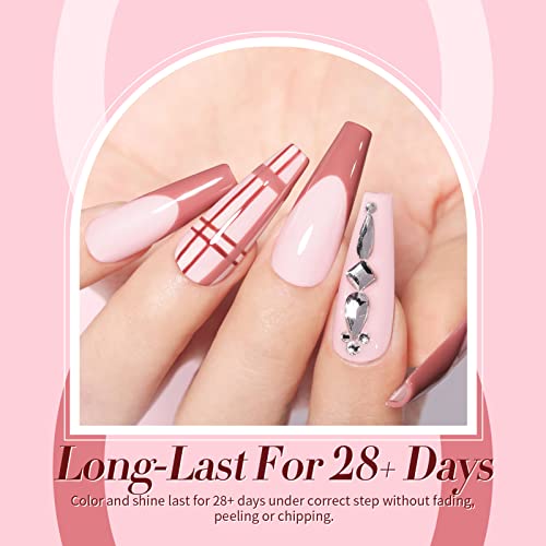 Born Pretty Nude Pink Gel Nail Polish Skin Tones Pink Brown Neutral Gel Nail Polish Kit All Seasons Gifts Collection Soak Off Led Gel Nail Kit Manicure Diy Home Salon 6Pcs 10Ml #TOP2