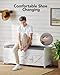 Pipishell 2-Tier Shoe Storage Bench with Cushioned Seat, Entryway Bench with Adjustable Shelf & Barn Doors, 300 lbs Capacity, 43.4