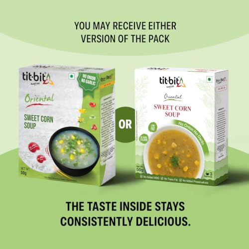 Image of Tit-Bit Sweet Corn Soup Powder, Pack of 5 (250g), Instant and Tasty Corn Soup, No Onion No Garlic, Soup Packets for Easy Preparation