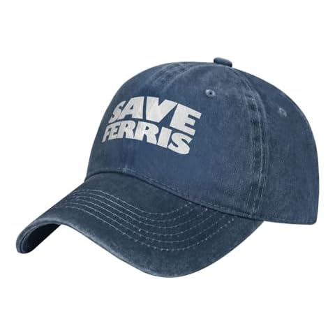 AUMIDO Save Ferris Unisex Vintage Washed Baseball Cap Adjustable Hat Trucker Outdoor Cowboy Men Women Dad Casual Classic Sports Navy Blue Cover