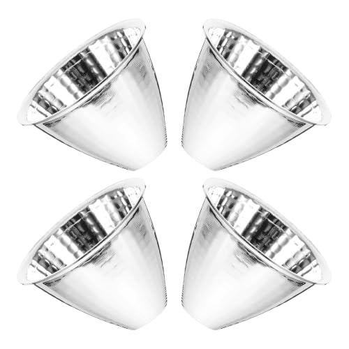 4pcs LED Flashlight Reflector Cup Aluminum Metal Spotlight Bowl Silver