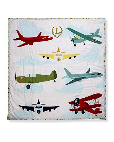 Image of Baby Jalebi Personalized Reversible Soft Organic Cotton Baby Blanket (Capt. Cuteheart, Initials inchL inch)