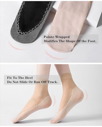 10-20 Pairs Nylon Socks for Women's Sheer Ankle Socks Reinforced Bottom and Toe Silk Thin Sole Elastic Socks3