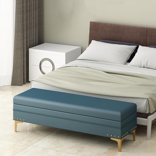 Cajas almacenaje integradas en banco de pie de cama con patas de metal robustas 4