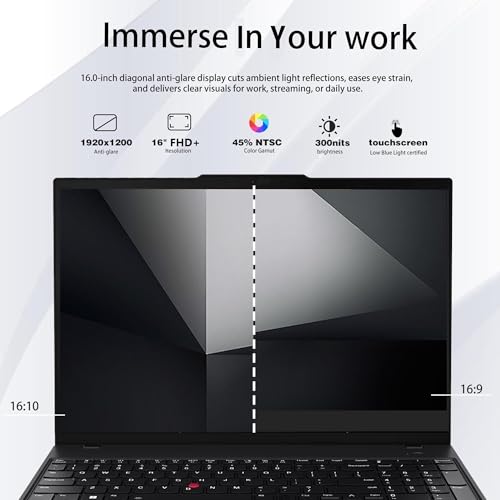 Image of Lenovo ThinkPad E16 Gen 3 Business Laptop | 16 inch FHD+ | Intel Ultra 7 255H | 16GB RAM | 512GB SSD | Fingerprint | Backlit KB | HDMI | FHD Webcam | Wi-Fi 6E | Win 11 Pro | AI - Black