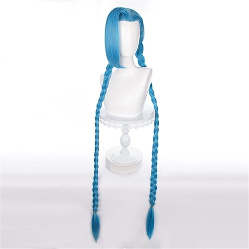Miniatura 4 de League of Legends Cosplay jinx peluca con gorra de peluca resistente al calor sintético pelucas Cosplay peluca