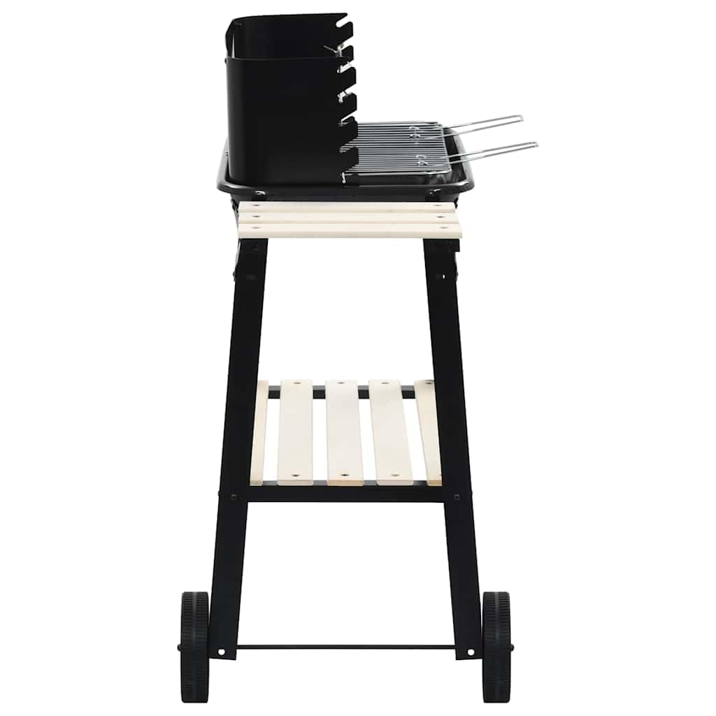 Mangloder Barbacoa de carbón vegetal con ruedas, parrilla de altura ajustable de 71 a 85 cm, 83 x 44 x 87 cm, estante lateral para camping, fiestas, barbacoas al aire libre