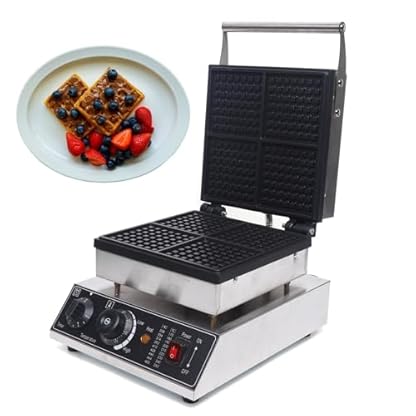 Waffeleisen, Waffelautomat, 1700W Waffel Maker für 4 Waffeln, Elektrisch Waffelmacher mit Antihaftbeschichtete Platten Edelstahl & Temperaturregelung