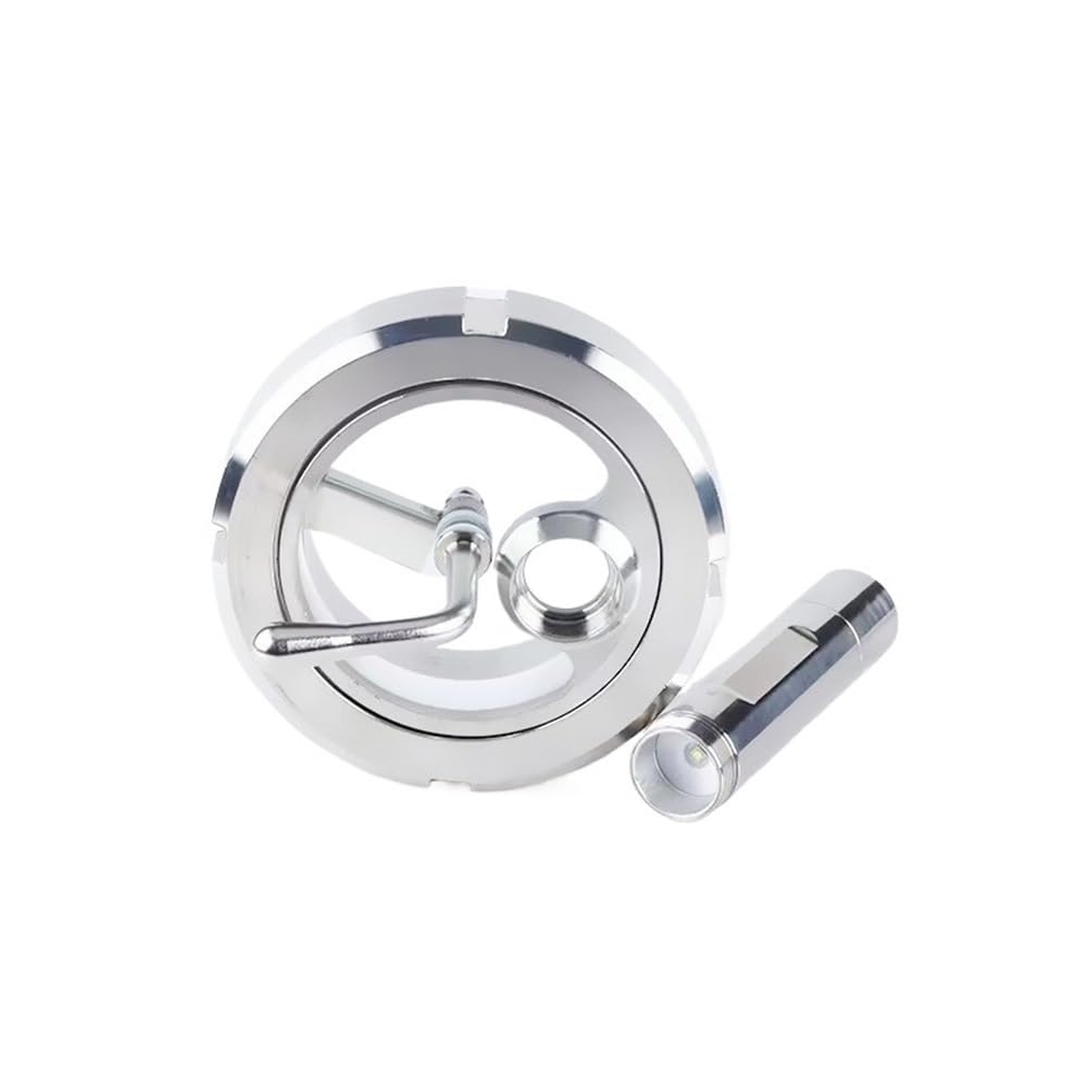 Dioptrien mit Scheibenwischer und Taschenlampe, DN100 Sanitär-Schauglas, rundes Sicht-Schauglas SS304, 1 Stück (102 mm)(102mm)