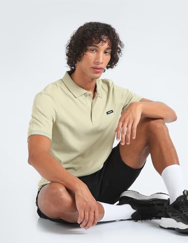 Calvin Klein Polo piqué élastique / Homme Eucalyptus - vue 2