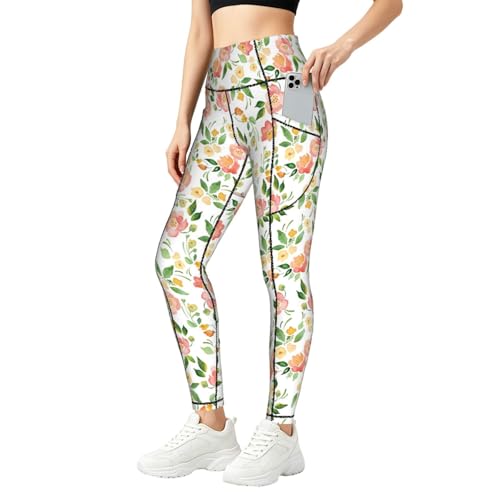 Pantalones de yoga con bolsillos laterales y tejido elástico transpirable