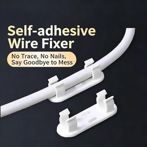 Organizador de cables clips, 15 piezas, soporte de cables de bajo perfil transparente para escritorio, auto, pared, TV, PC y gestión de cables ethernet, blanco miniatura 4