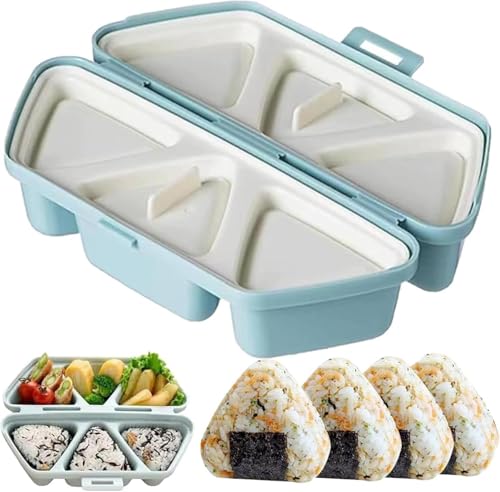 YFCJYBF 6-teilige Onigiri-Form Dreieckige Sushi-Maker für selbstgemachte Reisbällchen mit Algenblättern Gemüse und AlgenflockenAlgenblätter frisches Gemüseonigiri form