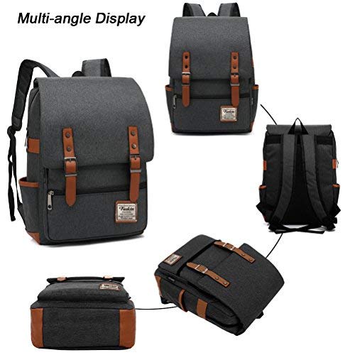 FEWOFJ Mochila de Portátil Backpack Delgado para el Laptop del Negocio, Trabajo, Diario, Ocio - Negro