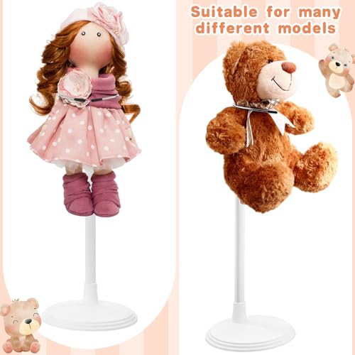 Image of Yaocom 12 Pcs Adjustable Doll Stand Display Holder for 14 to 18 Inches Action Figure Stands with Expandable Waist Wire Bracket Support Dolls Display Rack for Home Shop Birthday Party(White)