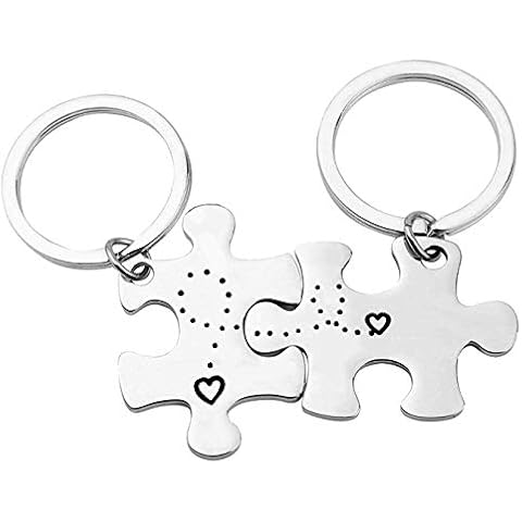 Anniversary Keyring Gifts for Boyfriend Girlfriend Husband Wife Valentines Day Gifts Wedding Anniversary Christmas Birthday Gifts Couple Keyring Gifts for Him and Her Cover