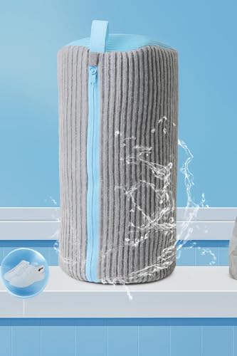 Saco de Lavagem para Tênis e Sapatos, Amarelo e Turquesa, Microfibra Chenille, com Zíper, Proteção para Máquina de Lavar (Amarelo) #2