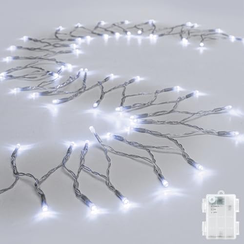 Cshare String Lights Outdoor Waterproof 9.8Ft 30 Led, Cool White Fairy Lights Battery Operated With Timer Clear Wire For Indoor &Amp; Outdoor Decorations Garland Party Garden