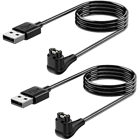 2 Pack 3.3FT/1m Charging Cable Charger for Garmin Fenix 7 7S 7X 6 6S 6X 5 5S, Forerunner 245 945, Instinct 2 2S, Vivoactive 4 4S 3, Vivosmart 5, Upgraded Horizontal Charging Cord for Garmin Watch Cover