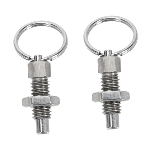 FUTUREORYY 2個 ステンレス製スプリングプランジャー 高耐久引きリング付き機械用定位ピン 工業用機器 電気製品 自動車対応 耐食性に優れ安定