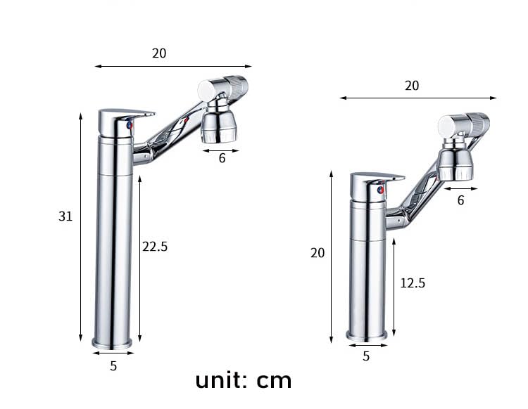 Mitigeur chaud et froid gris bronze avec douchette pour lavabo de salle de bain - 6