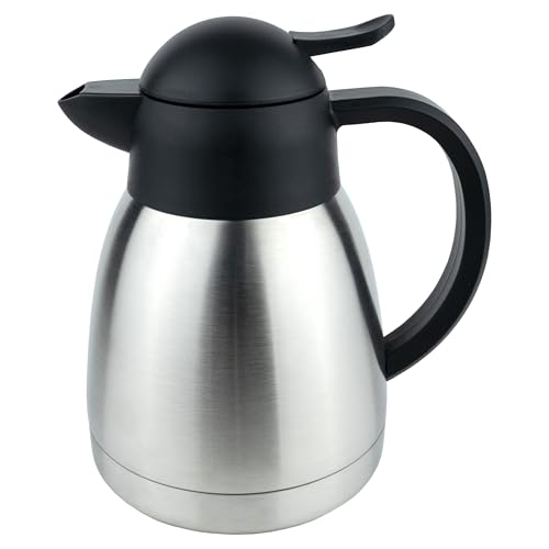 Pioneer Vakuum-Innenkaffeekaraffen, Edelstahl, satiniert, runder Kunststoffdeckel, 1 Liter, Stahl