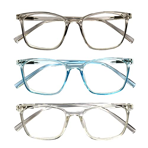 Image of 3 Pack Distance Glasses for Men Women, Blue Light Blocking Lightweight Nearsighted Myopia Spring Hinge Glasses