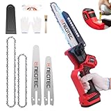 Mini Chainsaw Fits for Milwaukee M18 Battery, NEOTEC 6 Inch & 8 Inch Cordless Electric Chainsaw with Auto Oiler & Tool-Free Tensioner, Brushless Saw for Tree Trimming, Branch Pruning (No Battery)