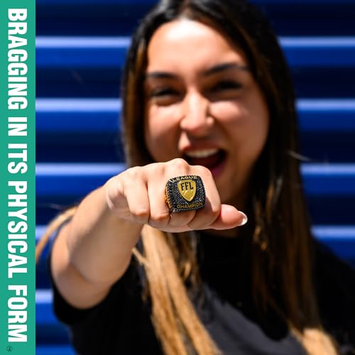 Image of TrophySmack Fantasy Football Stunna Championship Ring - Size 12 FFL Ring (Black /Gold Finish)