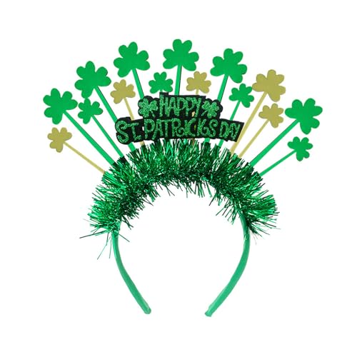Diadema de trébol verde para el día de San Patricio, tocado de día festivo, celebración del día nacional irlandés, accesorios para festivales