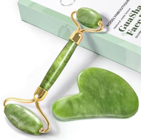 ROSELYNBOUTIQUE Gua Sha Facial Tools & Jade Face Roller for Lift ...