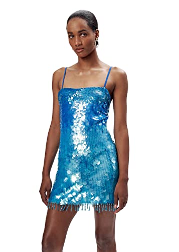 blue sequin knit mini dress Fleur du Mal | Sequin Knit Bodycon Dress | Calypso