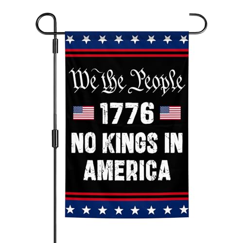 We The People 1776 No Kings in America Garden Flag 12x18 Inch Double Sided Yard Flags Outdoor House Patio Lawn Party Decor