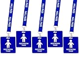 Hall Pass Lanyards with Card Passes, Unbreakable School Classroom Passes Set for Teacher Parents (Hall Bathroom Library Office & Nurse),5 Pcs (Boys Restroom)