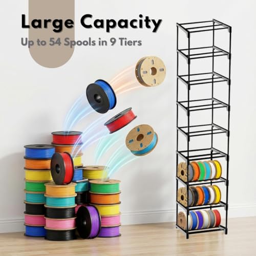 3D Printer Filament Opbergrek 9-laags modulair metaal, 54 x 1kg spoelen, verstelbaar, gereedschapsvrij montage - Afbeelding 4