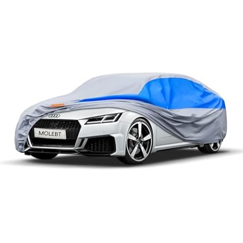 Molebt Heavy Duty Coupe Car Cover Waterproof All Weather for Coupe Sports. Outdoor Dust, Snow, and UV Protection. Custom Fit Audi TT, BMW Z4, Toyota 86, Porsche 718, Subaru BRZ, etc., Silver Cover