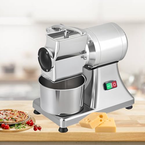 Glowdora Rallador De Queso Eléctrico, Molinillo De Pan De 550 W, Molinillo De Alimentos Eléctrico De Acero Inoxidable,para Rallar Queso,Pan Rallado, Procesador De Alimentos Comercial De 40 Kg/H