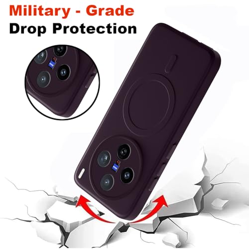 Image of Back Cover Compatible with Vivo X200T 5G | MagFit Ring Design (Non-Magnetic) | Shockproof Case | Anti-Slip Grip | Raised Camera Edges | Slim Protective Case for Vivo X200T 5G /X200s 5G(Purple)