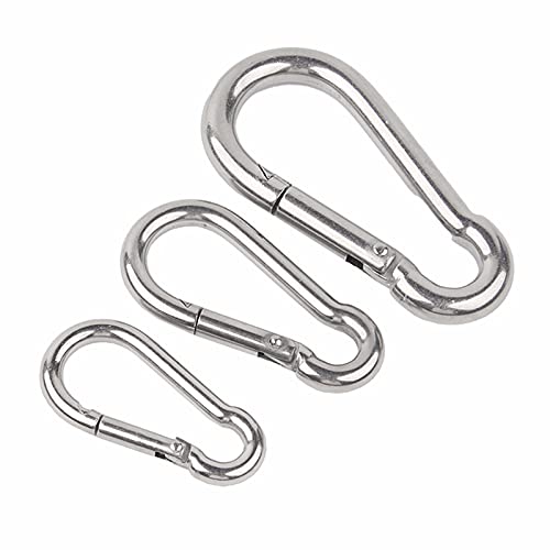MOOPW Grimpant Mousquetons de sécurité - Clip Mousquetons À Ressort Porte-clés Sports Randonnée Maillons Dégaines À verrou pivotant 304 Acier Inoxydable Cover